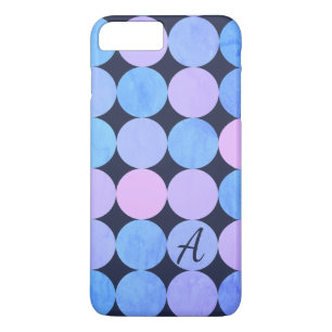 Coque Case-Mate Pour iPhone Monogramme Cercles Bleu Violet & Rose