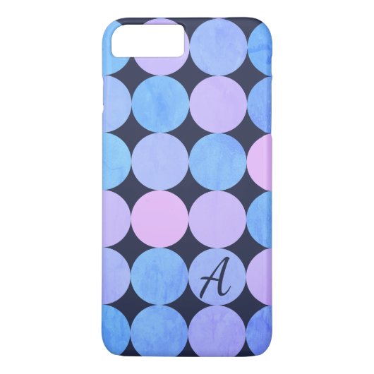Coques Case-Mate iPhone Monogramme Cercles Bleu Violet & Rose (Dos)