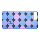Coques Case-Mate iPhone Monogramme Cercles Bleu Violet & Rose (Dos (Horizontal))