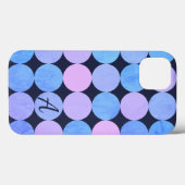 Coques Case-Mate iPhone Monogramme Cercles Bleu Violet & Rose (Verso (horizontal))