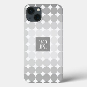 Coques Pour iPhone Monogramme Cercles Gris Moderne