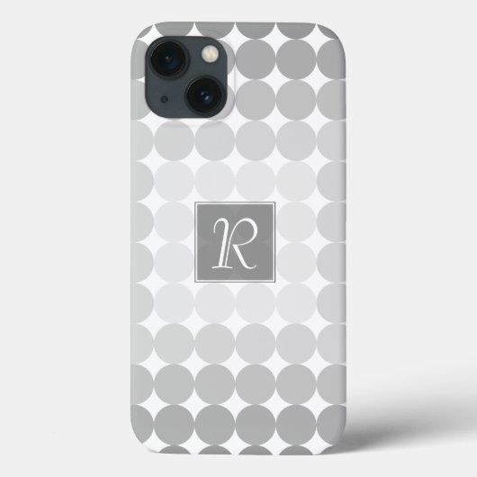 Coques Case-Mate iPhone Monogramme Cercles Gris Moderne (Verso)