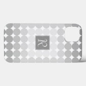 Coques Case-Mate iPhone Monogramme Cercles Gris Moderne (Verso (horizontal))