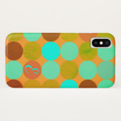 Coques Case-Mate iPhone Monogramme Cercles Turquoise Bleu Vert & Orange (Dos (Horizontal))