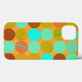 Coques Case-Mate iPhone Monogramme Cercles Turquoise Bleu Vert & Orange (Verso (horizontal))