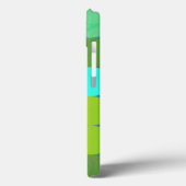 Coques Case-Mate iPhone Monogramme Cercles Vert Citron Turquoise & Rouille (Verso / Gauche)