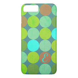 Coque Case-Mate Pour iPhone Monogramme Cercles Vert Citron Turquoise & Rouille