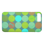 Coques Case-Mate iPhone Monogramme Cercles Vert Citron Turquoise & Rouille (Dos (Horizontal))