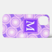 Coques Case-Mate iPhone Monogramme cercles violets motif Coque-Mate iPhone (Verso (horizontal))