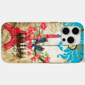 Coques Case-Mate iPhone Monogramme Cerisier Fleur Oiseau Chandelier iPhone (Verso (horizontal))