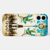 Coques Case-Mate iPhone Monogramme Cerisier Fleur Oiseau Chandelier iPhone (Verso (horizontal))