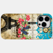 Coques Case-Mate iPhone Monogramme Cerisier Fleur Oiseau Chandelier iPhone (Verso (horizontal))