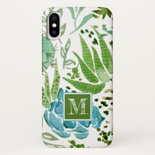 Coques Case-Mate iPhone Monogramme | Champ I Succulent (Dos)