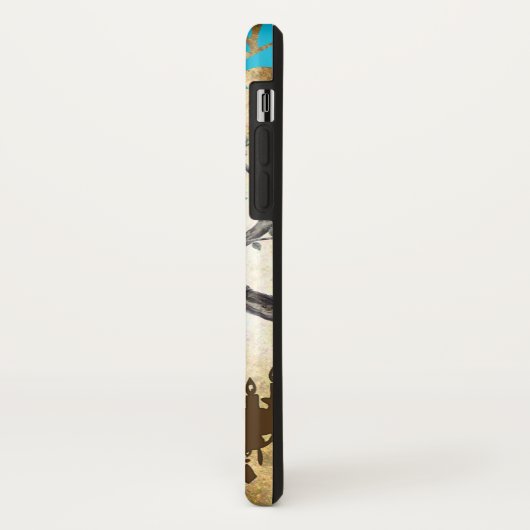 Coques Case-Mate iPhone Monogramme Chandelier d'oiseaux en fleurs de ceris (Dos/Gauche)