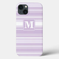 Monogramme chardon violet rayures Coque-Mate iPhon