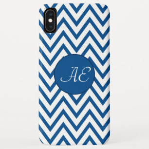 Case-Mate iPhone Case Monogramme Chevron bleu moderne