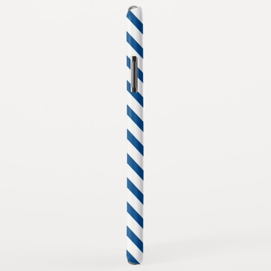 Coques Case-Mate iPhone Monogramme Chevron bleu moderne (Dos/Droite)