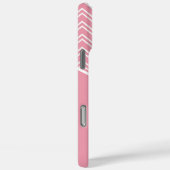 Coques Case-Mate iPhone Monogramme Chevron géométrique rose moderne (Verso / Droite)