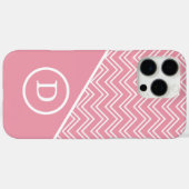 Coques Case-Mate iPhone Monogramme Chevron géométrique rose moderne (Verso (horizontal))
