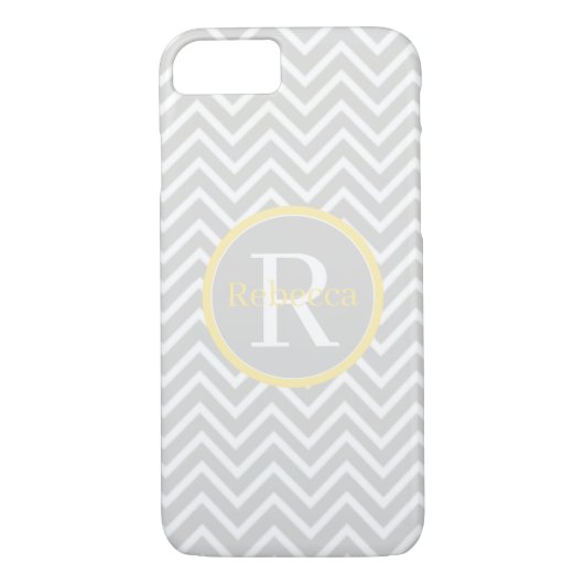 Coques Case-Mate iPhone Monogramme Chevron Jaune à peine là (Dos)