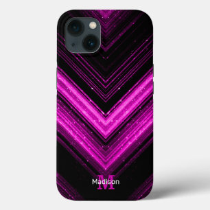 Case-Mate iPhone Case Monogramme chevron métallisé rose magenta chaud br