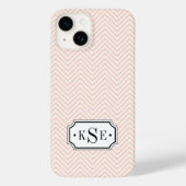 Coques Case-Mate iPhone Monogramme Chevron rose et noir (Verso)
