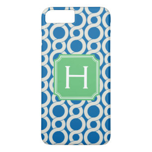 Etui iPhone Case-Mate Monogramme chic à motif entrelacé bleu sarcelle