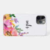 Coques Case-Mate iPhone Monogramme Chic rose Aquarelle tendance Floral (Dos (Horizontal))