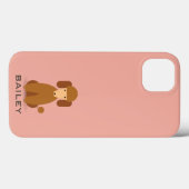 Coques Case-Mate iPhone Monogramme. Chien mignon. (Verso (horizontal))