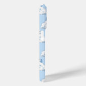 Coques Case-Mate iPhone Monogramme Chiens De Poterie Bleu Et Blanc Élégant (Verso / Droite)