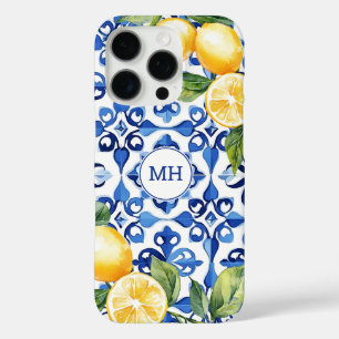 Coques iPhone 16 Pro Monogramme Citron Citrus Fruit Elégant Méditerrané