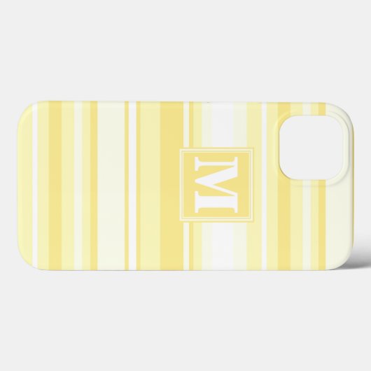 Coques Case-Mate iPhone Monogramme citron jaune rayures Coque-Mate iPhone  (Verso (horizontal))