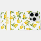 Coques Case-Mate iPhone Monogramme Citrons Aquarelle (Verso (horizontal))