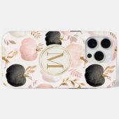 Coques Case-Mate iPhone Monogramme Citrouille moderne - Initiale personnal (Verso (horizontal))