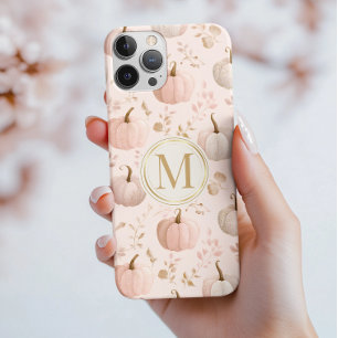Coque iPhone 15 Pro Max Monogramme Citrouille Pastel - Initiale personnali