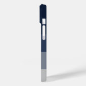 Coques Case-Mate iPhone Monogramme classique bleu marine simple Ombre gris (Verso / Gauche)