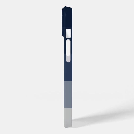 Coques Case-Mate iPhone Monogramme classique bleu marine simple Ombre gris (Verso / Gauche)