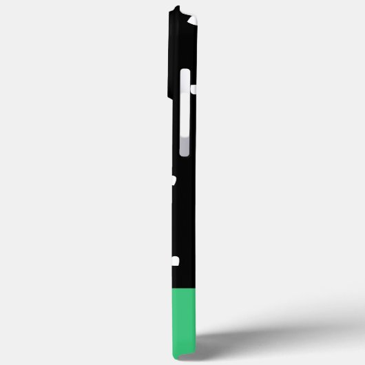 Coques Case-Mate iPhone Monogramme Classique Coeurs Élégants Noir et Vert (Verso / Gauche)