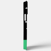 Coques Case-Mate iPhone Monogramme Classique Coeurs Élégants Noir et Vert (Verso / Droite)