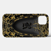 Coques Case-Mate iPhone Monogramme classique de l'hémisphère (Verso (horizontal))