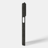 Coques Case-Mate iPhone Monogramme classique en cuir noir Faux (Verso / Droite)