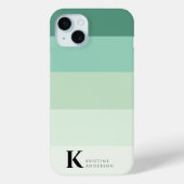 Coques Case-Mate iPhone Monogramme classique simple à rayures vertes (Verso)