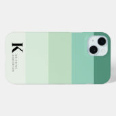 Coques Case-Mate iPhone Monogramme classique simple à rayures vertes (Verso (horizontal))