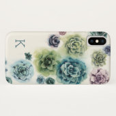Coques Case-Mate iPhone Monogramme | Cluster de succulents (Dos (Horizontal))