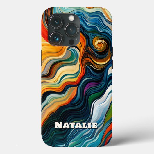 Coques Case-Mate iPhone Monogramme coloré Art Abstrait moderne (Verso)
