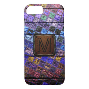 Coque Case-Mate Pour iPhone Monogramme Colorful Mosaic Motif Bois Look #17
