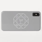 Coques Case-Mate iPhone Monogramme Cool, Style de Logo Hip Vibe | Gris & B (Dos (Horizontal))