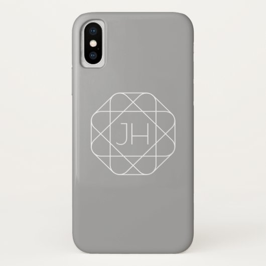 Coques Case-Mate iPhone Monogramme Cool, Style de Logo Hip Vibe | Gris & B (Dos)