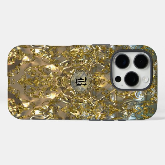 Coques Case-Mate iPhone Monogramme Copachatlin Damask (Verso (horizontal))