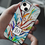 Coque Pour iPhone 14 Monogramme Coque-coque iphone<br><div class="desc">Cette étagère téléphonique colorée est décorée d'une mosaïque botanique abstraite unique et d'un élégant monogramme. Facile à personnaliser. Fait un cadeau unique. Mosaïque originale © Michele Davies.</div>